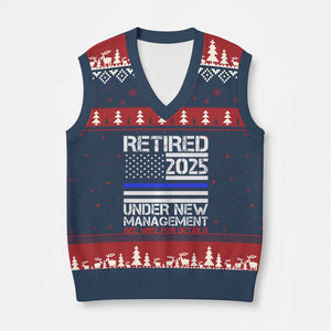 Police Retirement 2025 V-Neck Knit Sweater Vest Funny Retired Under New Management See Wife For Details TS10 Navy Red Print Your Wear