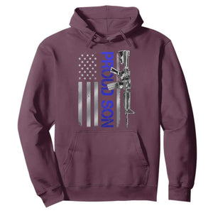 Proud Son of a Police Dad Hoodie Gun American Flag Family Support