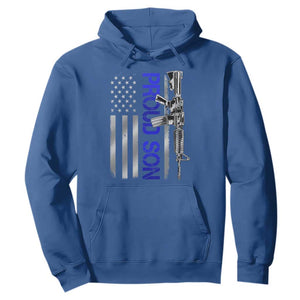Proud Son of a Police Dad Hoodie Gun American Flag Family Support