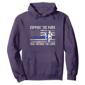 Police K9 Hoodie Support The Paws That Enforce The Laws US Flag TS10 Purple Print Your Wear