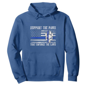 Police K9 Hoodie Support The Paws That Enforce The Laws US Flag TS10 Royal Blue Print Your Wear