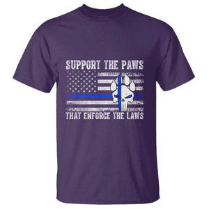 Police K9 T Shirt Support The Paws That Enforce The Laws US Flag TS10 Purple Print Your Wear