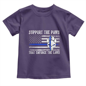 Police K9 Toddler T Shirt Support The Paws That Enforce The Laws US Flag TS10 Purple Print Your Wear