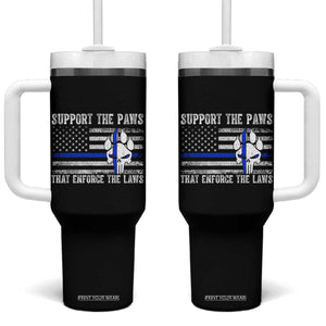 Police K9 Tumbler With Handle Support The Paws That Enforce The Laws US Flag TS10 One Size: 40 oz Black Print Your Wear