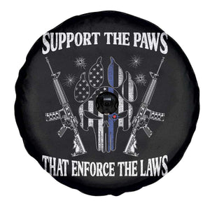 Police K9 Spare Tire Cover Support The Paws That Enforce The Laws American Flag TS10 Print Your Wear