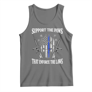 Police K9 Tank Top Support The Paws That Enforce The Laws American Flag TS10 Black Heather Print Your Wear