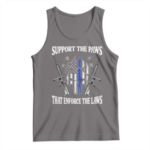 Police K9 Tank Top Support The Paws That Enforce The Laws American Flag TS10 Deep Heather Print Your Wear
