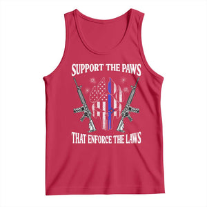Police K9 Tank Top Support The Paws That Enforce The Laws American Flag TS10 Red Print Your Wear