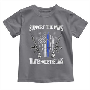 Police K9 Toddler T Shirt Support The Paws That Enforce The Laws American Flag TS10 Charcoal Print Your Wear