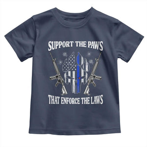 Police K9 Toddler T Shirt Support The Paws That Enforce The Laws American Flag TS10 Navy Print Your Wear