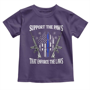 Police K9 Toddler T Shirt Support The Paws That Enforce The Laws American Flag TS10 Purple Print Your Wear