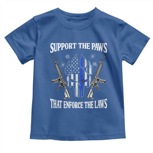 Police K9 Toddler T Shirt Support The Paws That Enforce The Laws American Flag TS10 Royal Blue Print Your Wear