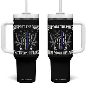 Police K9 Tumbler With Handle Support The Paws That Enforce The Laws American Flag TS10 One Size: 40 oz Black Print Your Wear