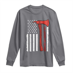 The Legend Has Retired Firefighter Long Sleeve Shirt Vintage Retirement Gifts Fireman American Flag TS10 Charcoal Print Your Wear
