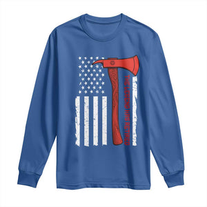 The Legend Has Retired Firefighter Long Sleeve Shirt Vintage Retirement Gifts Fireman American Flag TS10 Royal Blue Print Your Wear
