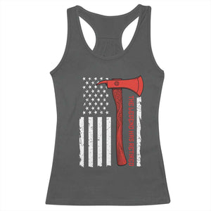 The Legend Has Retired Firefighter Racerback Tank Top Vintage Retirement Gifts Fireman American Flag TS10 Dark Heather Print Your Wear