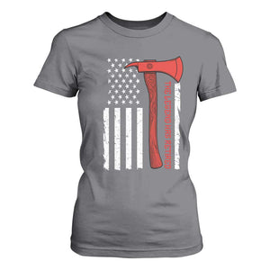 The Legend Has Retired Firefighter T Shirt For Women Vintage Retirement Gifts Fireman American Flag TS10 Charcoal Print Your Wear