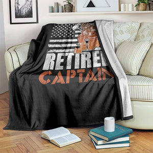 Retired Firefighter Captain Throw Blanket Vintage Retirement Gifts Fireman American Flag TS10 Print Your Wear