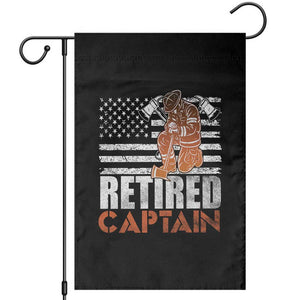 Retired Firefighter Captain Garden Flag Vintage Retirement Gifts Fireman American Flag TS10 Black Print Your Wear