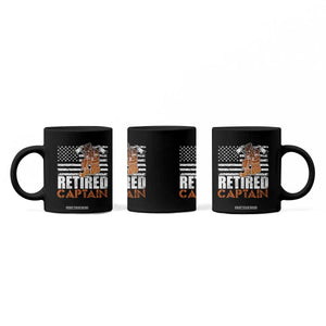 Retired Firefighter Captain Coffee Mug Vintage Retirement Gifts Fireman American Flag TS10 Print Your Wear