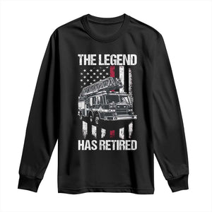 Retired Firefighter Long Sleeve Shirt American Flag Vintage Fireman Retirement Gifts TS10 Black Print Your Wear