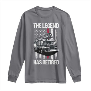 Retired Firefighter Long Sleeve Shirt American Flag Vintage Fireman Retirement Gifts TS10 Charcoal Print Your Wear