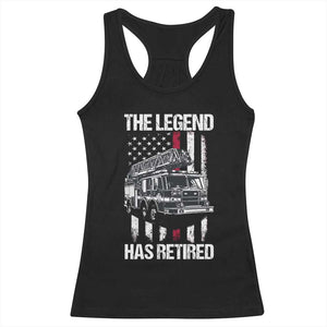 Retired Firefighter Racerback Tank Top American Flag Vintage Fireman Retirement Gifts TS10 Black Print Your Wear