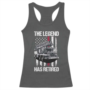 Retired Firefighter Racerback Tank Top American Flag Vintage Fireman Retirement Gifts TS10 Dark Heather Print Your Wear