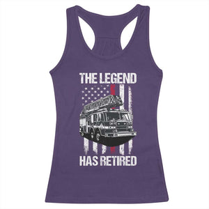 Retired Firefighter Racerback Tank Top American Flag Vintage Fireman Retirement Gifts TS10 Purple Print Your Wear