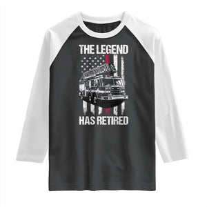 Retired Firefighter Raglan Shirt American Flag Vintage Fireman Retirement Gifts TS10 Black White Print Your Wear