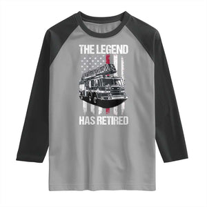 Retired Firefighter Raglan Shirt American Flag Vintage Fireman Retirement Gifts TS10 Sport Gray Black Print Your Wear