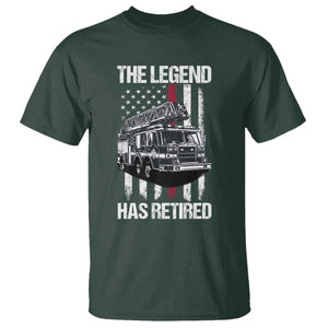 Retired Firefighter T Shirt American Flag Vintage Fireman Retirement Gifts TS10 Dark Forest Green Print Your Wear