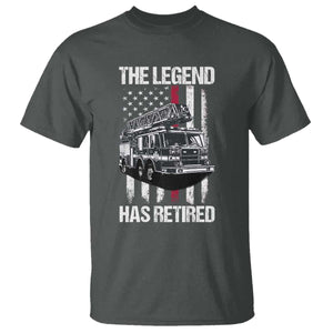 Retired Firefighter T Shirt American Flag Vintage Fireman Retirement Gifts TS10 Dark Heather Print Your Wear