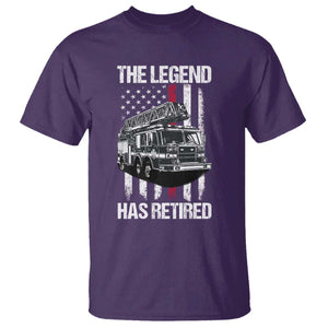 Retired Firefighter T Shirt American Flag Vintage Fireman Retirement Gifts TS10 Purple Print Your Wear