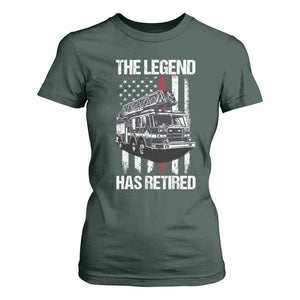 Retired Firefighter T Shirt For Women American Flag Vintage Fireman Retirement Gifts TS10 Dark Forest Green Print Your Wear