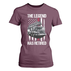 Retired Firefighter T Shirt For Women American Flag Vintage Fireman Retirement Gifts TS10 Maroon Print Your Wear