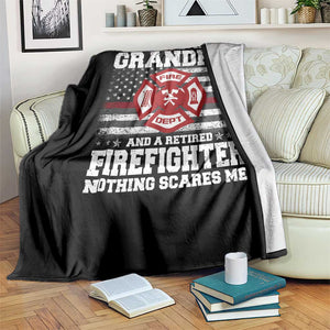 Retired Firefighter Grandpa Throw Blanket Retro American Flag TS10 Print Your Wear