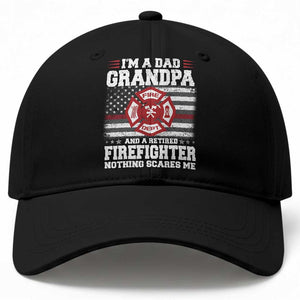Retired Firefighter Grandpa Baseball Cap Retro American Flag TS10 Print Your Wear