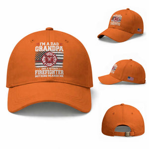 Retired Firefighter Grandpa Baseball Cap Retro American Flag TS10 Baseball Cap Universal Fit Orange Print Your Wear