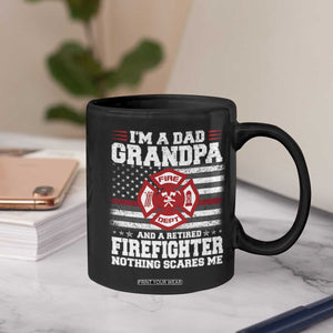Retired Firefighter Grandpa Coffee Mug Retro American Flag TS10 Print Your Wear