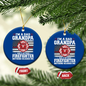 Retired Firefighter Grandpa Ceramic Ornament Retro American Flag TS10 1pc Blue Print Your Wear
