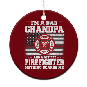 Retired Firefighter Grandpa Ceramic Ornament Retro American Flag TS10 1pc Red Print Your Wear