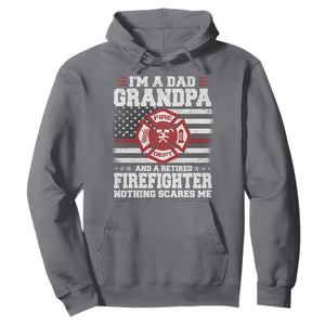 Retired Firefighter Grandpa Hoodie Retro American Flag TS10 Charcoal Print Your Wear