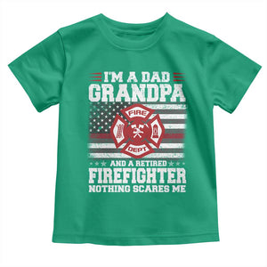 Retired Firefighter Grandpa Toddler T Shirt Retro American Flag TS10 Irish Green Print Your Wear