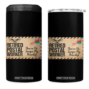 Retired Postal Worker 4 in 1 Can Cooler Tumbler No Longer My Priority Retirement Gifts TS10 One Size: 16 oz Black Print Your Wear