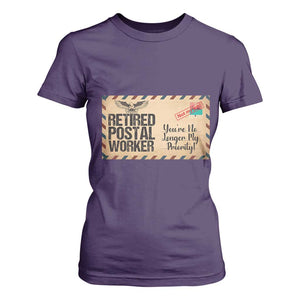Retired Postal Worker T Shirt For Women No Longer My Priority Retirement Gifts TS10 Purple Print Your Wear