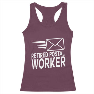 Retired Postal Worker Racerback Tank Top Mailman Postman Retirement Gifts TS10 Maroon Print Your Wear