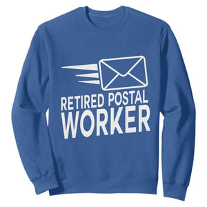 Retired Postal Worker Sweatshirt Mailman Postman Retirement Gifts TS10 Royal Blue Print Your Wear