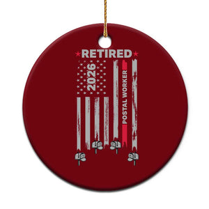 Retired Postal Worker 2026 Ceramic Ornament Retro US Flag Mailman Postman Retirement Gifts TS10 1pc Red Print Your Wear
