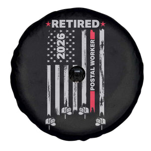 Retired Postal Worker 2026 Spare Tire Cover Retro US Flag Mailman Postman Retirement Gifts TS10 Print Your Wear